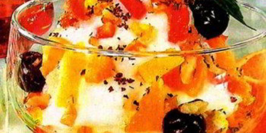 Рецепт салата лакомка из фруктов и овощей