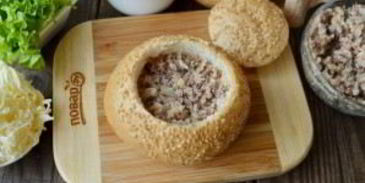 булочки, фаршированные салатом мимоза