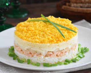 Мимоза салат классический с сыром