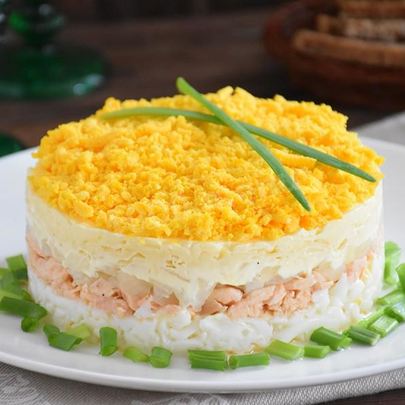 Мимоза салат классический с сыром