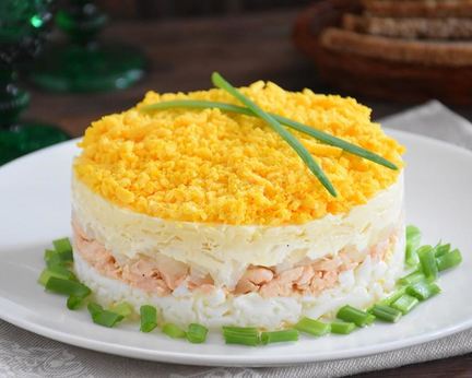 Мимоза салат классический с сыром