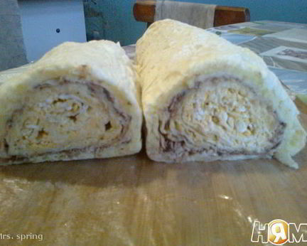 Мимоза в рулете из лаваша