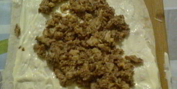 мимоза в рулете из лаваша