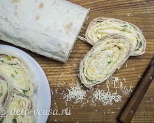 Рулет из лаваша Мимоза