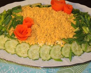 Рыбный салат Мимоза