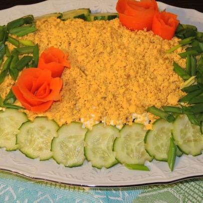 Рыбный салат Мимоза