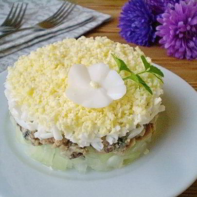 Салат Мимоза без картофеля