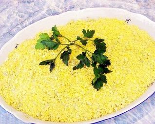 Салат Мимоза классический с консервой