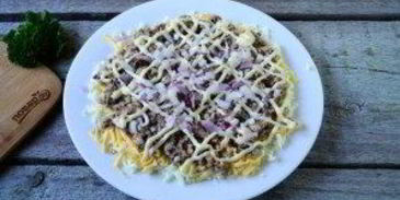 салат мимоза классический слоеный