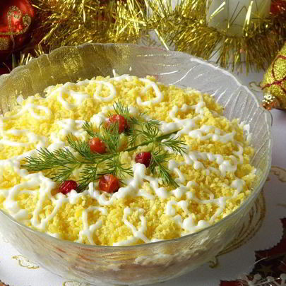 Салат Мимоза новогодний