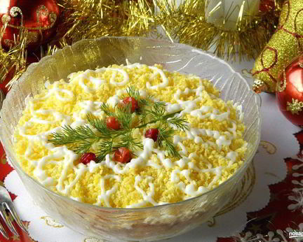 Салат Мимоза новогодний