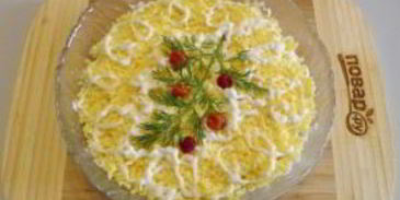 салат мимоза новогодний