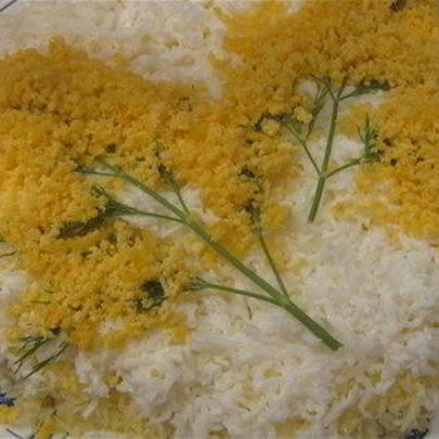 Салат Мимоза с лососем