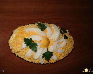 Салат Мимоза с плавленным сыром