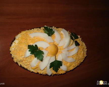 Салат Мимоза с плавленным сыром