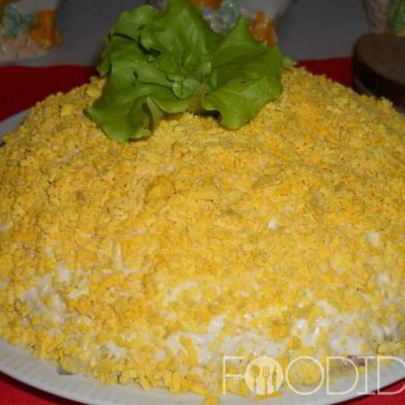 Салат Мимоза с плавленым сыром