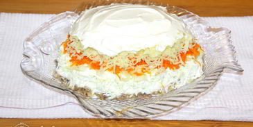 салат мимоза с сардиной