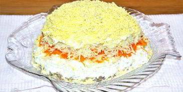 салат мимоза с сардиной