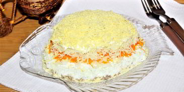 салат мимоза с сардиной