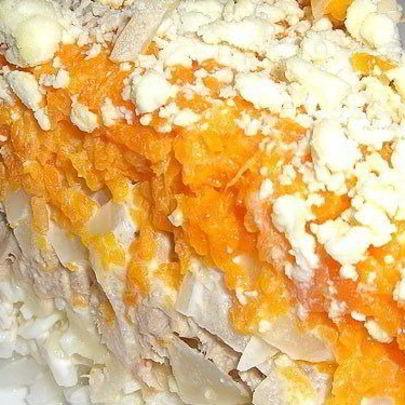 Салат Мимоза с сыром и яблоками