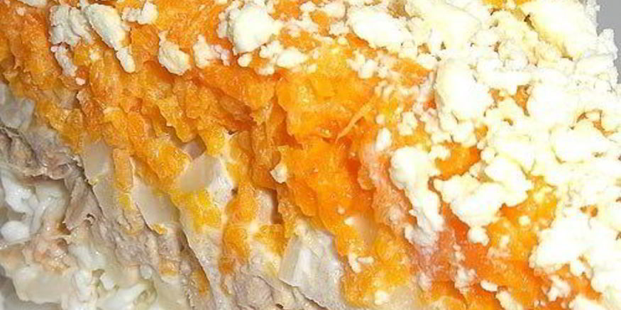 Рецепт салата мимоза с сыром и яблоками