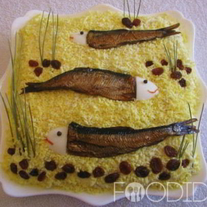 Салат Мимоза со шпротами