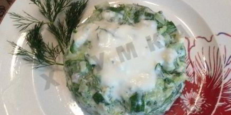 Рецепт салата огуречного с мацони