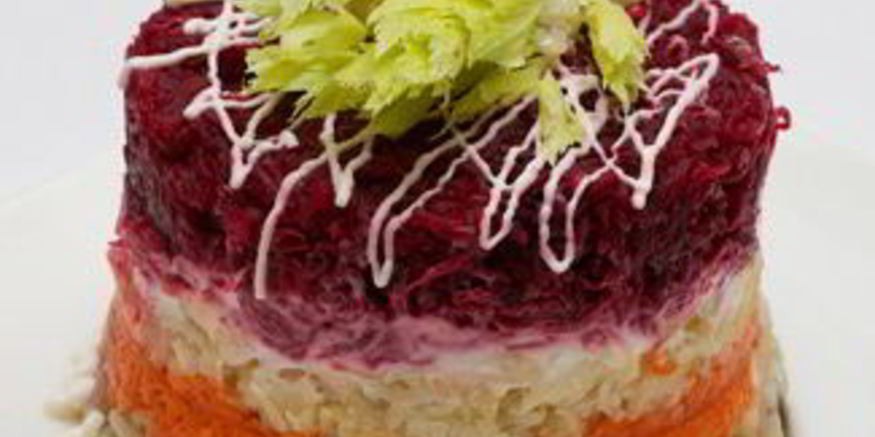 Рецепт красивой селедки под шубой