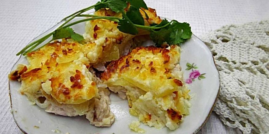 Рецепт куриного мяса под шубой в духовке