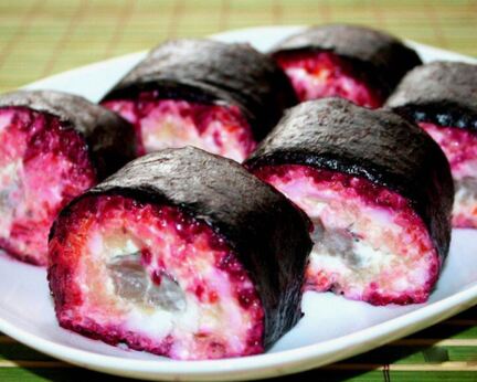 Роллы «Селёдка под шубой»