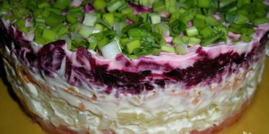 Рецепт салата семга под шубой