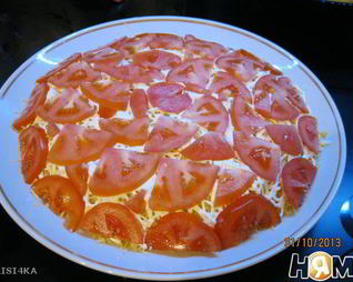 Сельдь под шубой из помидор