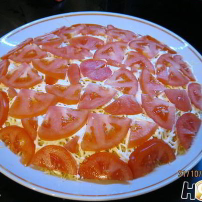 Сельдь под шубой из помидор