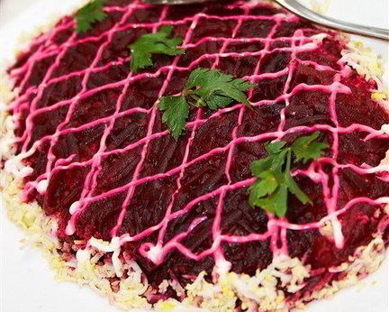 Сельдь под шубой с орехами