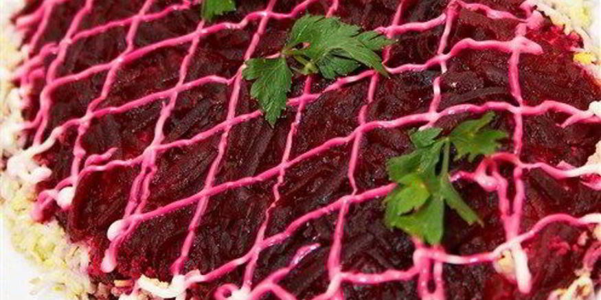 Рецепт сельди под шубой с орехами