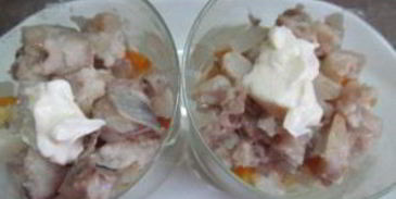 селедка под шубой с маринованным луком