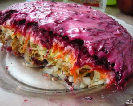 Селедка под шубой с яблоком