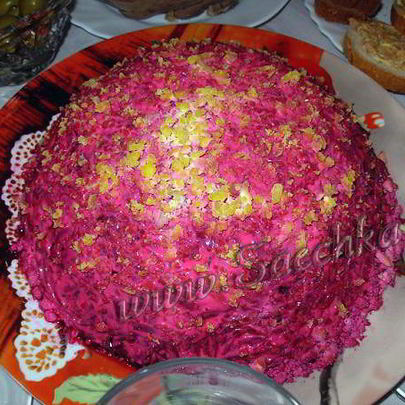 Селедка под шубой с яйцом