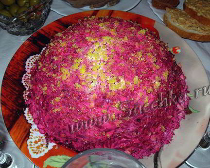 Селедка под шубой с яйцом