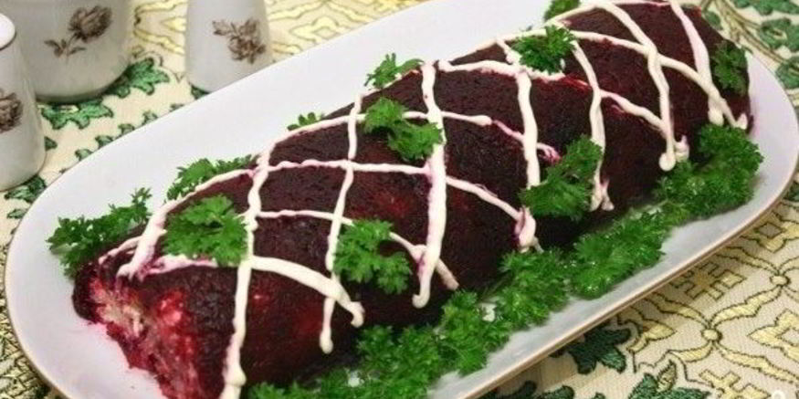 Рецепт селедки под шубой в виде рулета