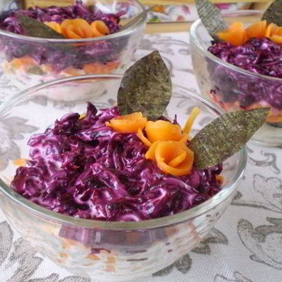 Вегетарианская селедка под шубой с нори