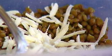 салат с чечевицей и бужениной