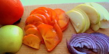 салат с хурмой и яблоками