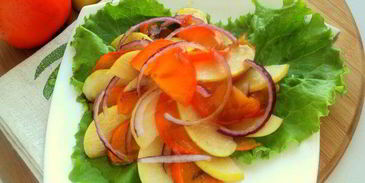 салат с хурмой и яблоками