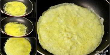 салат с курицей и блинчиками