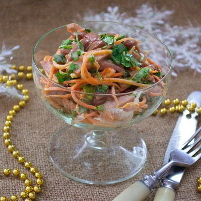 Салат с ветчиной и фасолью