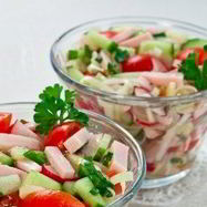 Рецепт Салата с ветчиной и овощами