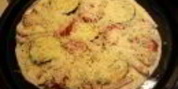 пицца на лаваше по мотивам салата цезарь