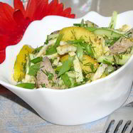 Рецепт Салатика Летнего с абрикосами и куриной печенью