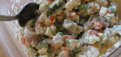 Рецепты салатов с ветчиной